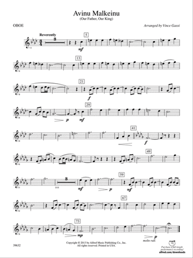 Avinu Malkeinu: Oboe