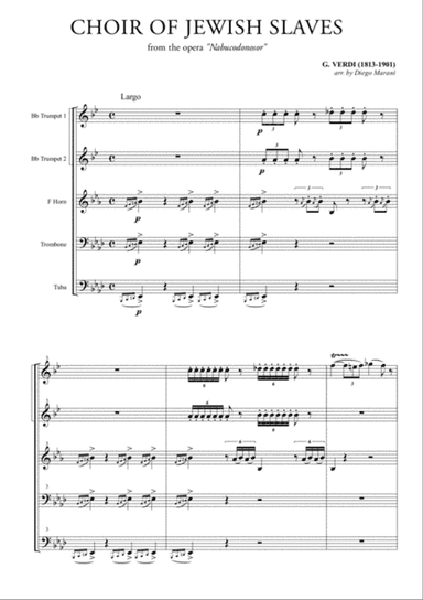 Choir of the Jewish Slaves for Brass Quintet