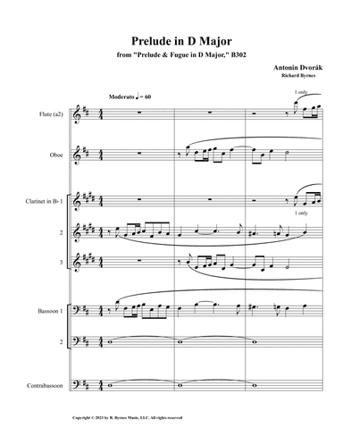 Dvorák, Prelude in D Major (Woodwind Choir)
