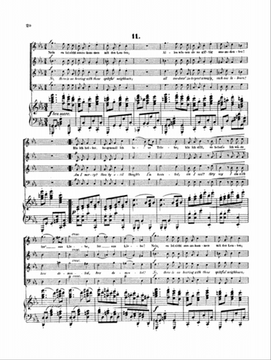 Brahms: Liebeslieder Walzer (Love Song Waltzes), Op. 52 No. 11 (choral score)