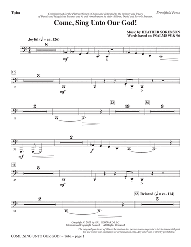 Come, Sing Unto Our God! - Tuba