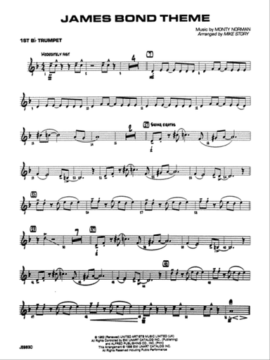 James Bond Theme: 1st B-flat Trumpet