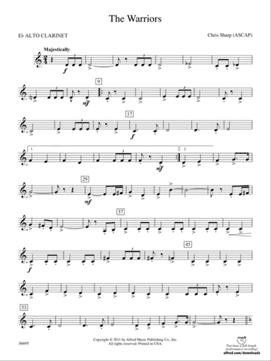 The Warriors: (wp) E-flat Alto Clarinet