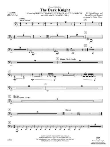 The Dark Knight, Concert Suite from: Timpani
