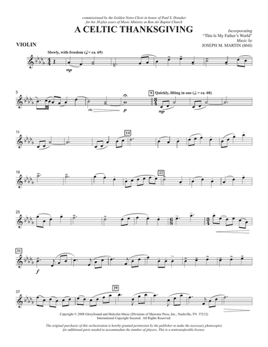 A Celtic Thanksgiving - Violin