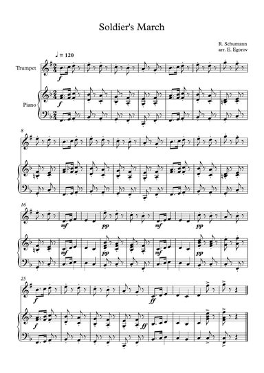 Soldier's March, Robert Schumann, For Trumpet & Piano