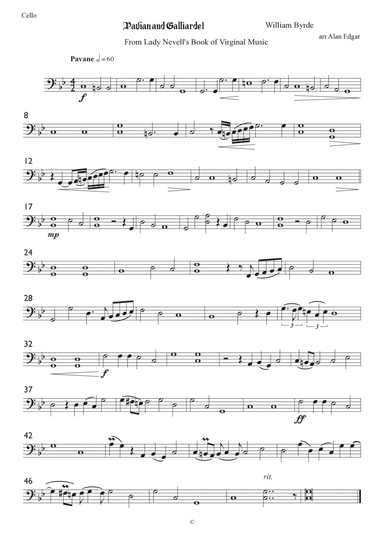 PAVIAN & GALLIARDE for STRING QUARTET or STRING ORCHESTRA