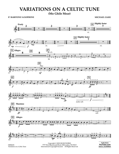 Variations on a Celtic Tune (Mo Ghile Mear) - Eb Baritone Saxophone