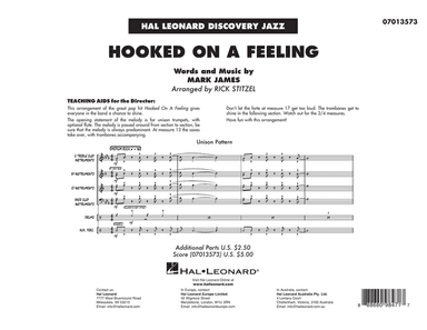Hooked On A Feeling (arr. Rick Stitzel) - Conductor Score (Full Score)