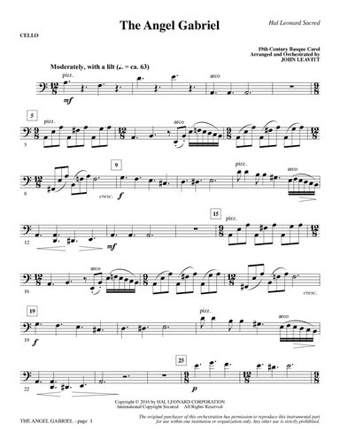 The Angel Gabriel - Cello