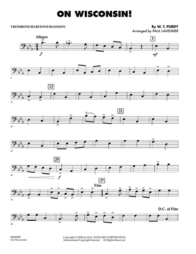 On Wisconsin! - Trombone/Baritone B.C./Bassoon