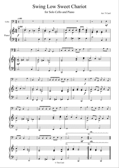 Swing Low Sweet Chariot for Solo Cello and Piano
