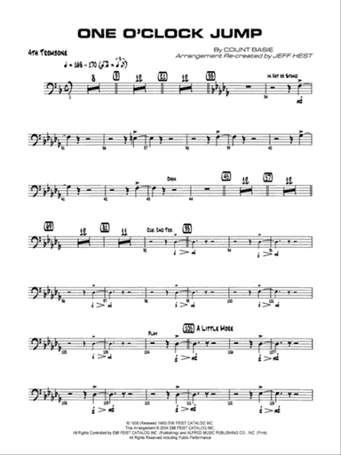 One O'Clock Jump: 4th Trombone