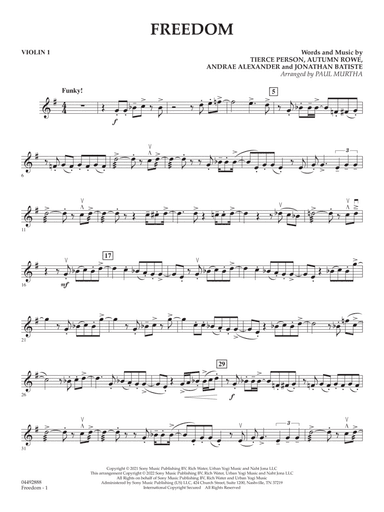 Freedom (arr. Paul Murtha) - Violin 1