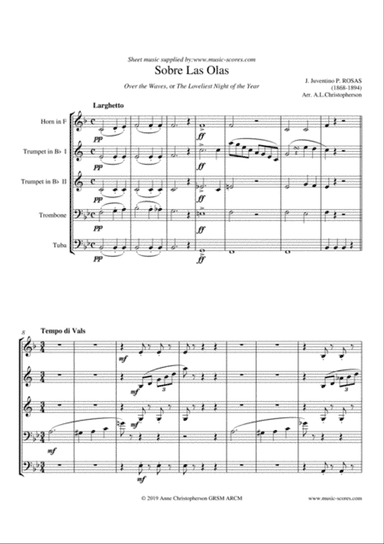 Over the Waves - Brass Quintet