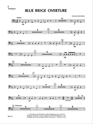 Blue Ridge Overture: Timpani