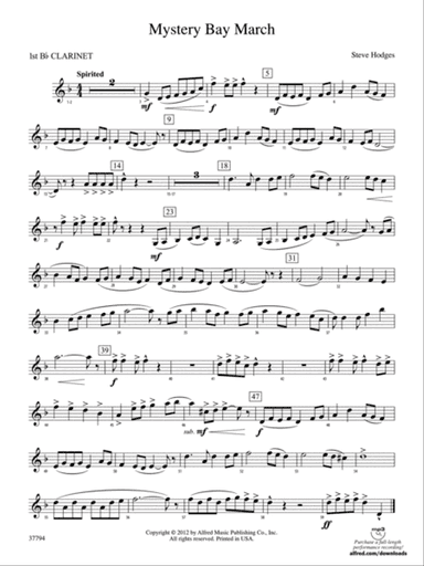 Mystery Bay March: 1st B-flat Clarinet