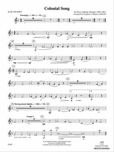 Colonial Song: 3rd B-flat Trumpet