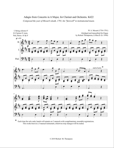 Mozart Adagio from Clarinet Concerto K622