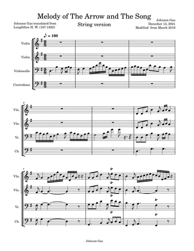 The Arrow and the Song. String version