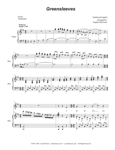 Greensleeves (Unison choir)