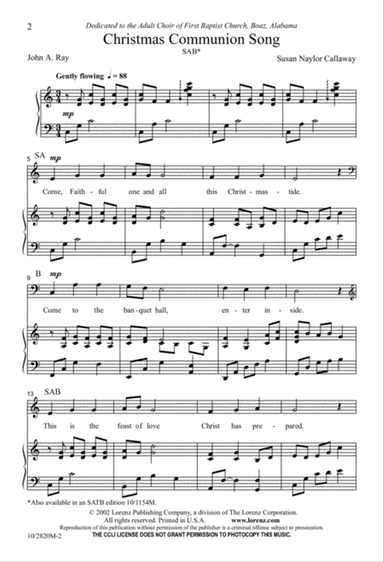 Christmas Communion Song