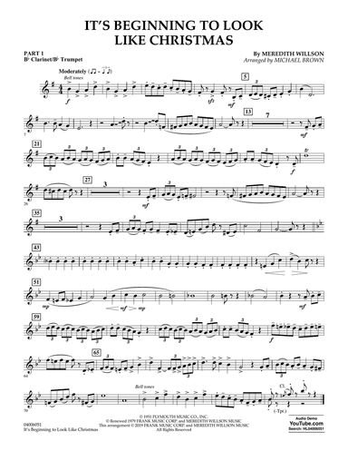 It's Beginning to Look Like Christmas (arr. Michael Brown) - Pt.1 - Bb Clarinet/Bb Trumpet