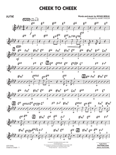 Cheek to Cheek (Key: Ab) (arr. Mark Taylor) - Guitar