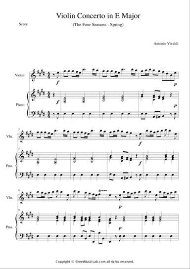 The Four Seasons - Spring 1st Movement Short Version