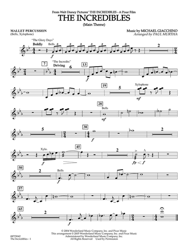The Incredibles (Main Theme) (arr. Paul Murtha) - Mallet Percussion