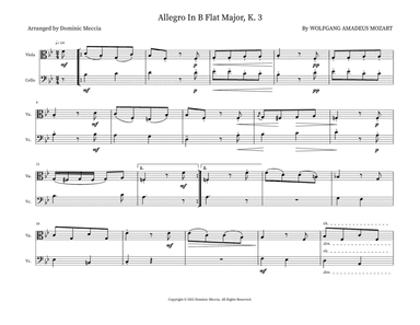 Allegro In B Flat Major, K. 3