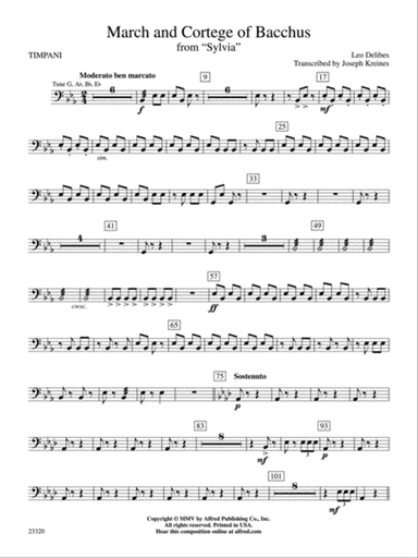 March and Cortege of Bacchus: Timpani