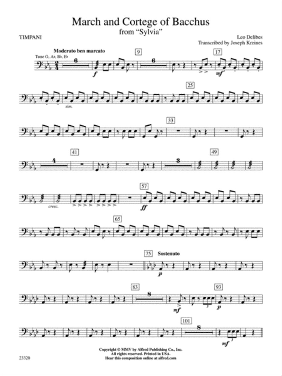 March and Cortege of Bacchus: Timpani