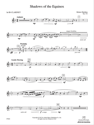 Shadows of the Equinox: 1st B-flat Clarinet