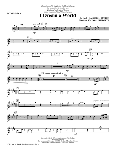 I Dream A World (from Trilogy Of Dreams) - Bb Trumpet 1