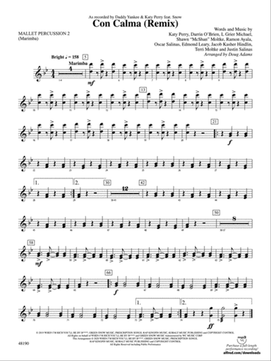 Con Calma (Remix): 2nd Mallet Percussion