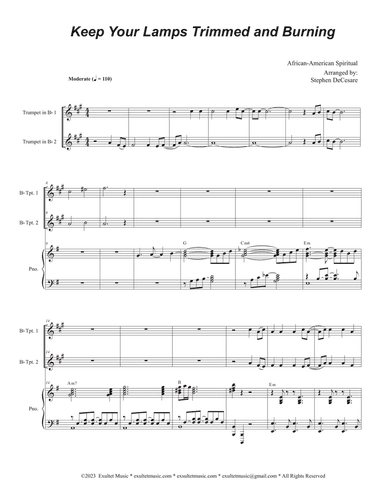 Keep Your Lamps Trimmed And Burning (Duet for Bb-Trumpet)