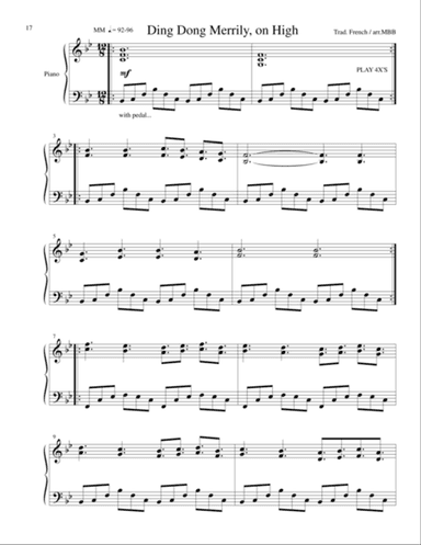 Ding, Dong, Merrily on High from 24 Traditional Carols in Minimalist Style for Piano Solo
