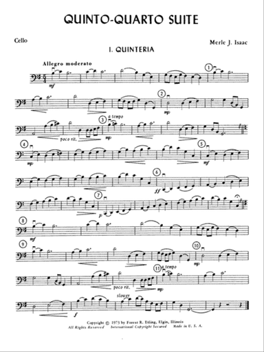 Quinto-Quarto Suite: Cello