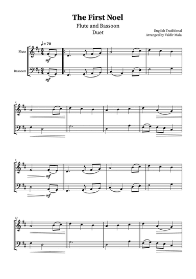 The First Noel - Flute and Bassoon Duet