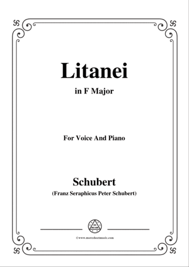 Schubert-Litanei in F Major,for voice and piano