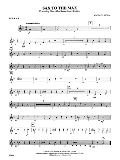 Sax to the Max (featuring your Alto Saxophone Section): 1st F Horn