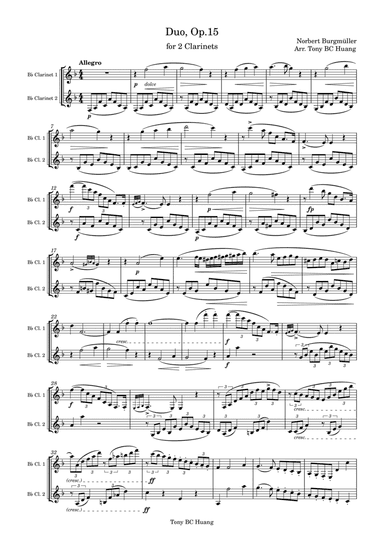 Duo Op.15 for 2 Clarinets