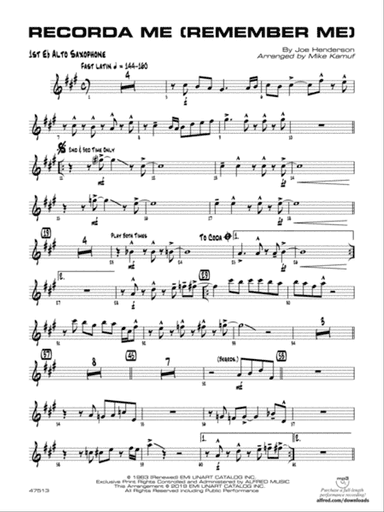 Recorda Me: E-flat Alto Saxophone