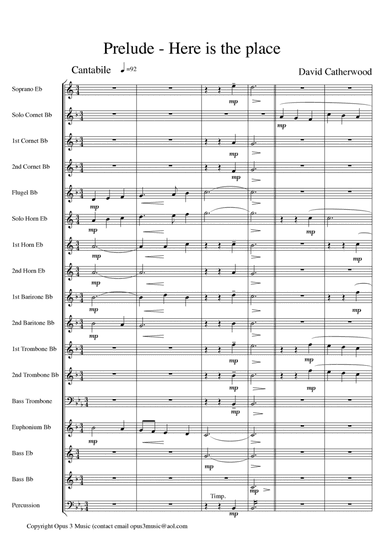 Prelude - Here is the Place for Brass Band by David Catherwood