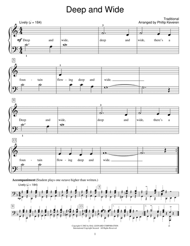 Deep And Wide (arr. Phillip Keveren)