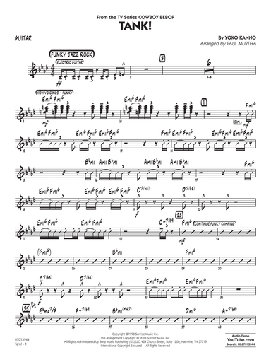Tank! (from Cowboy Bebop) (arr. Paul Murtha) - Guitar