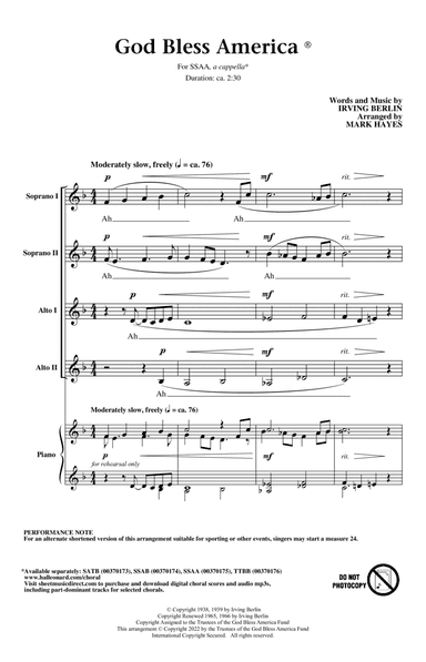 God Bless America (arr. Mark Hayes)