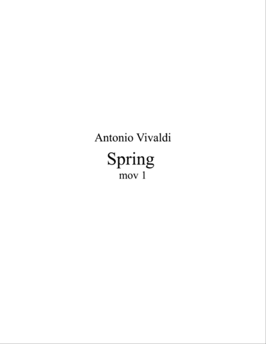 The Four Seasons - Spring - mov1 for Violin and Cello Duet