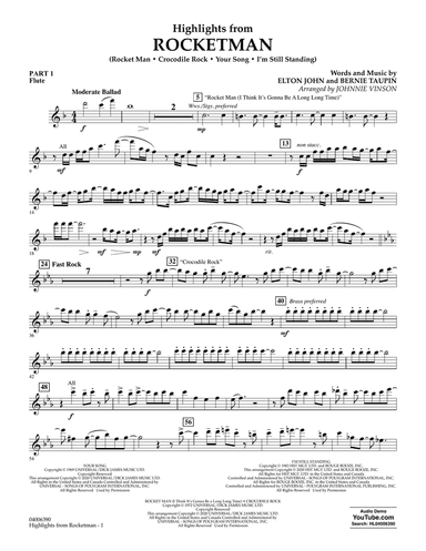 Highlights from Rocketman (arr. Johnnie Vinson) - Pt.1 - Flute